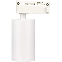 POPP®Foco Portalámparas carril en Monofasico GU10 (Bombilla no incluida) Aplique de superficie orientable (Blanco)